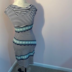 Sexy MSSP blue and white striped dress